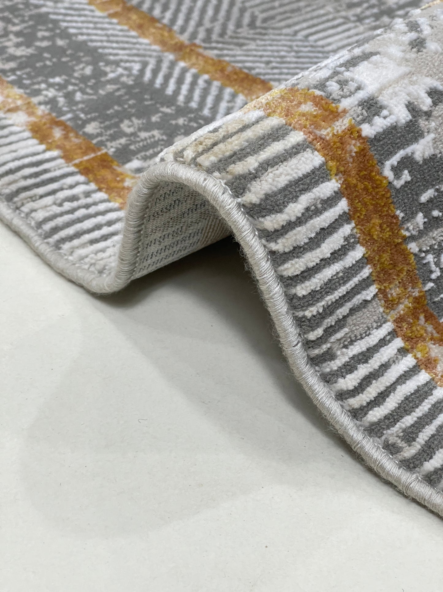 Irani viscose Rug , Woven Back Article-304-Grey,Rust Size : 3 ft width x 5 ft length (100 cm x 150cm)
