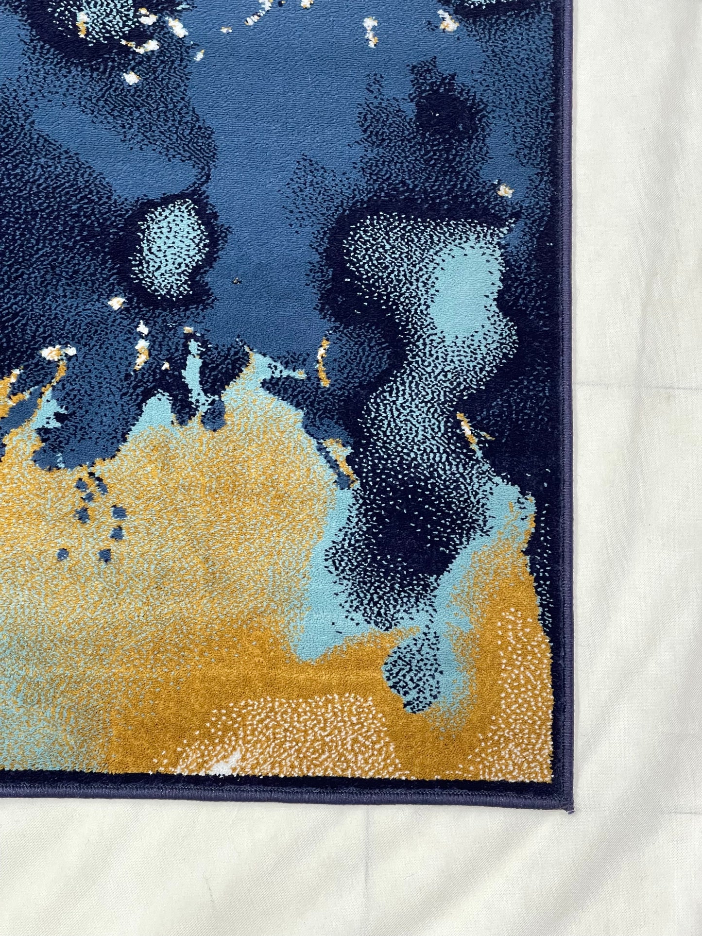 Modern polypropylene Rug,back woven.
(Article-1777-Blue) 
Size : 5 ft width x 7.3 ft length ( 150 cm x 220 cm)