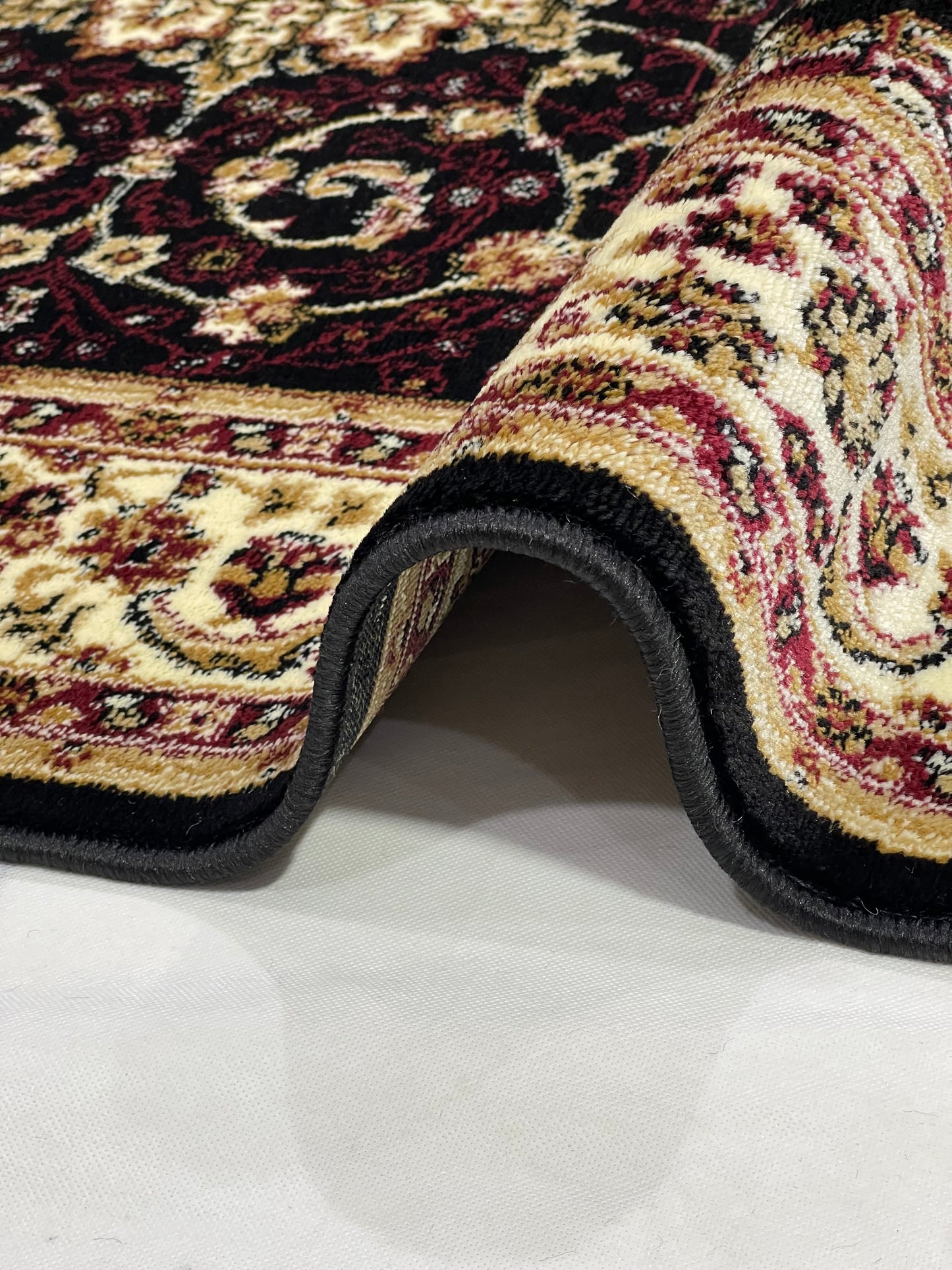 Persian polypropylene Rug,back woven(Article-25-Black)