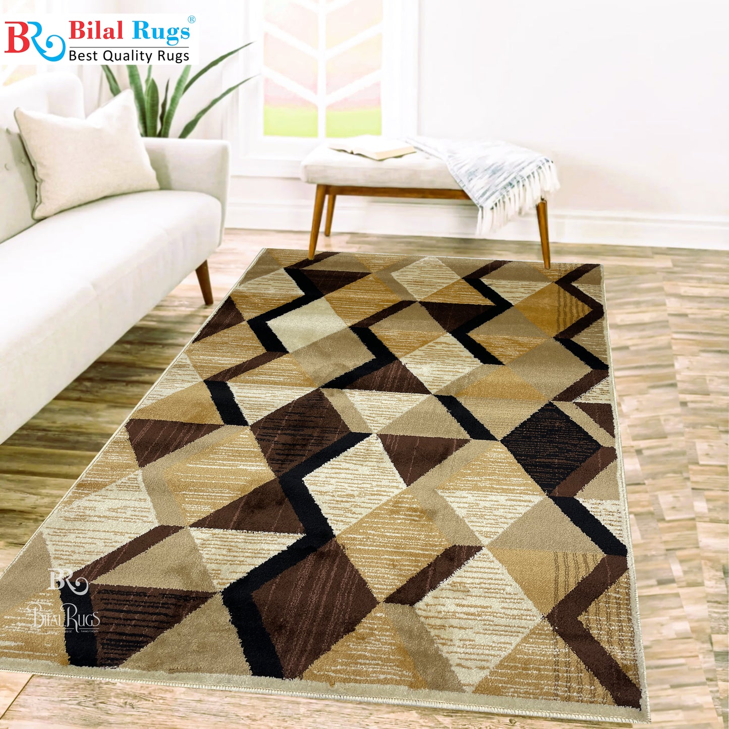 Modern polypropylene Rug,back woven(Article-663-Off white)