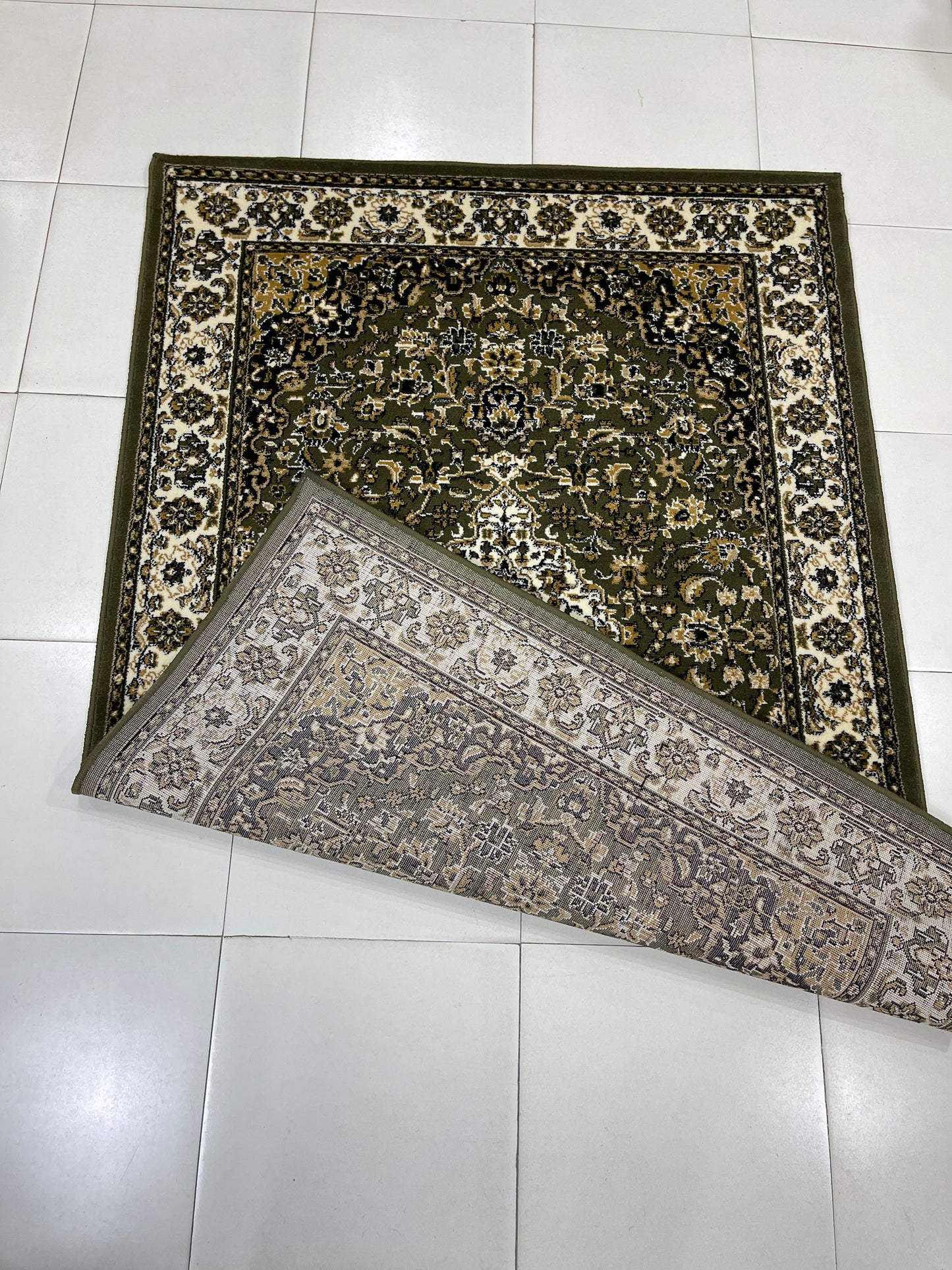 Persian polypropylene Rug,back woven(Article-01-Green)