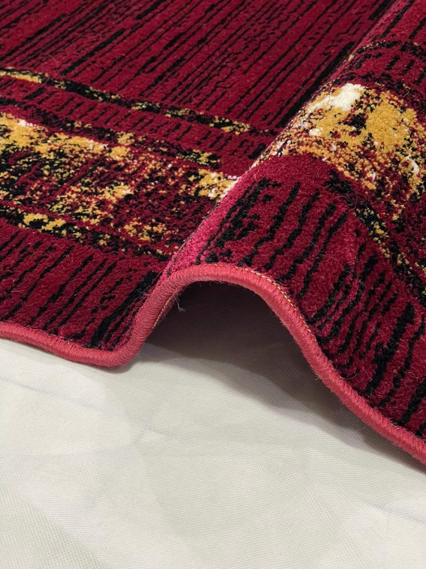 Modern polypropylene Rug,back woven(Article-1160-Red)