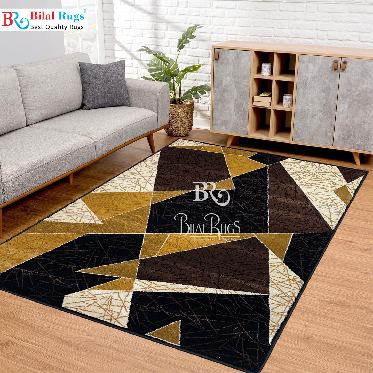 Modern polypropylene Rug,back woven(Article-519-Black)
5 ft width x 7.3 ft length