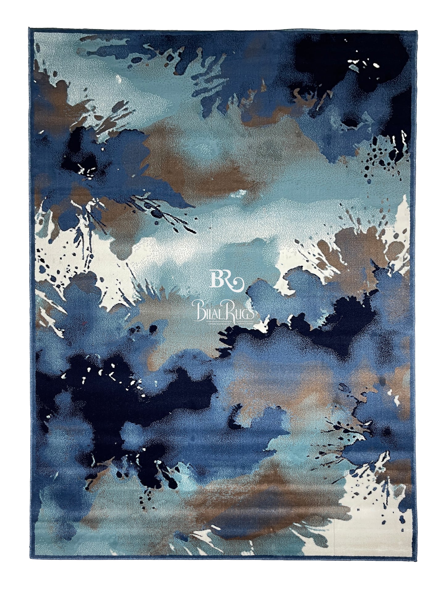 Modern polypropylene Rug,back woven(Article-186-Blue)