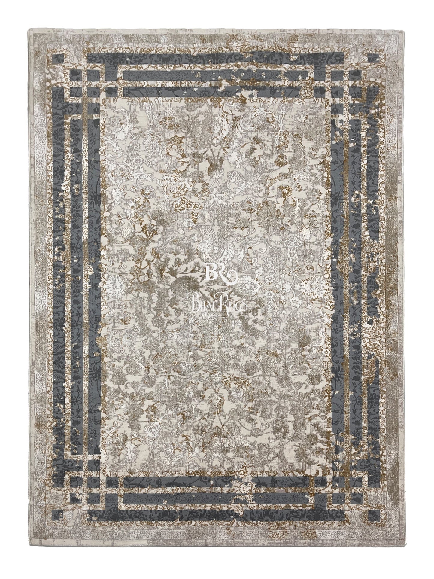 Irani Vintage Woven Rug.  Article -2078-Off white Size: 5 ft width x 7.3 ft length (150cm x 220cm)