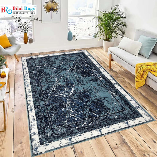 Modern polypropylene Rug,back woven(Article-670-Feroze,Blue)
Size : 5ft width  x 7.3ft length (150cm x 220cm)