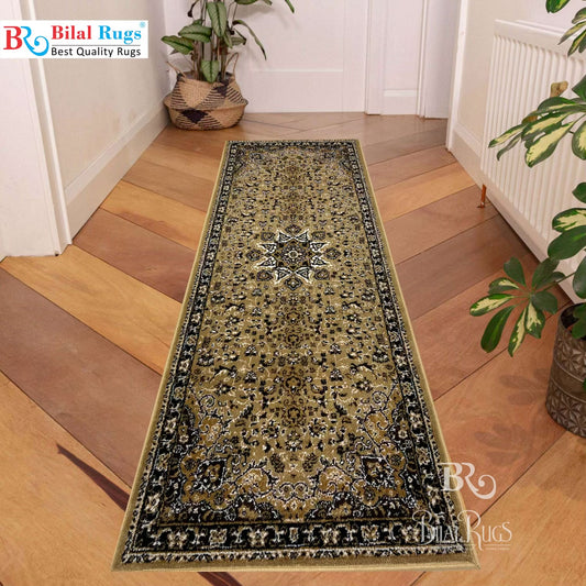 Beige Persian Polypropylene Woven Runner.
Size : 2.6 ft width x 6.6 ft length