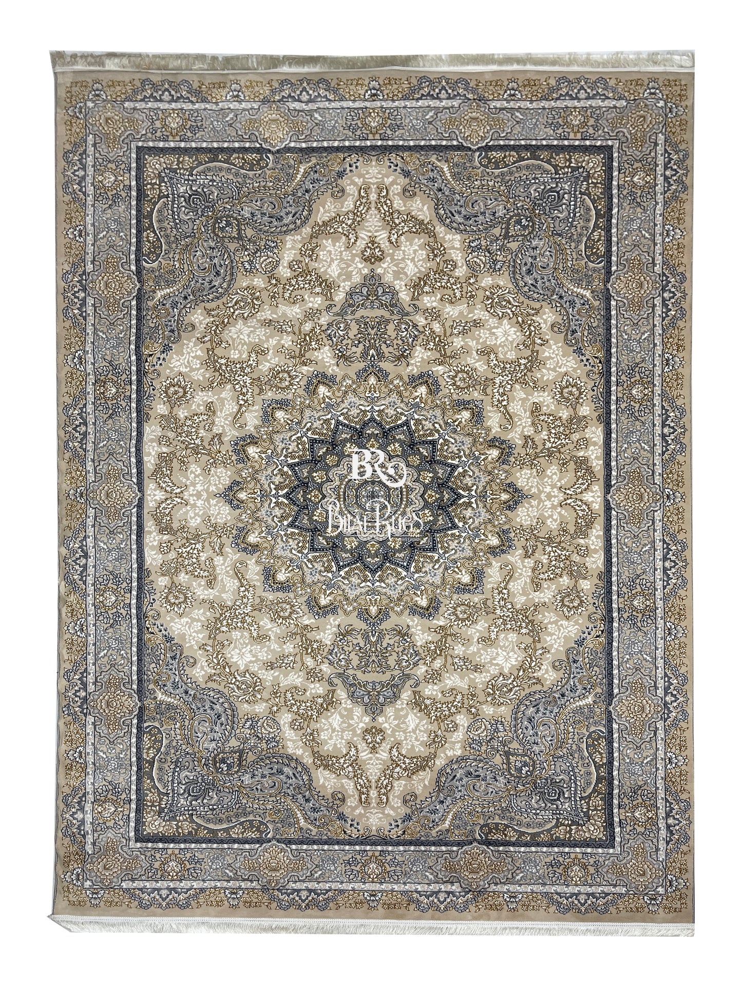 Persian Thick Woven Rug. 
(Article -643-Beige )
Size: 6.6 ft width x 9.6 ft length (200cm x 290cm)