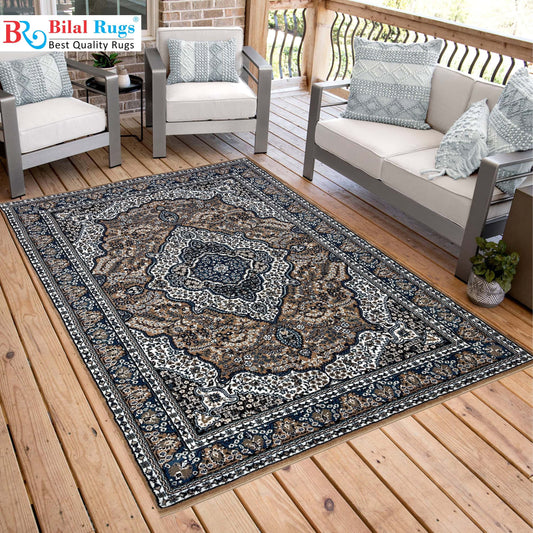 Persian polypropylene Rug,back woven(Article-25-Mink ,blue)
Size : 6ft width x 9.6 ft length ( 200 cm x 290cm)