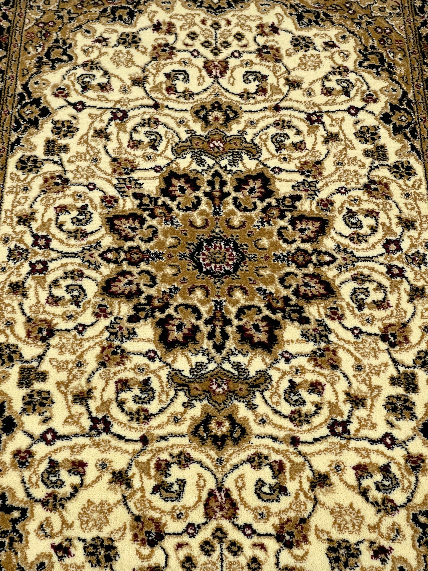 Persian Polypropylene Rug,Woven Back (Article-01-Off white) Size : 3 ft width x 5 ft length (100cm x 150 cm)