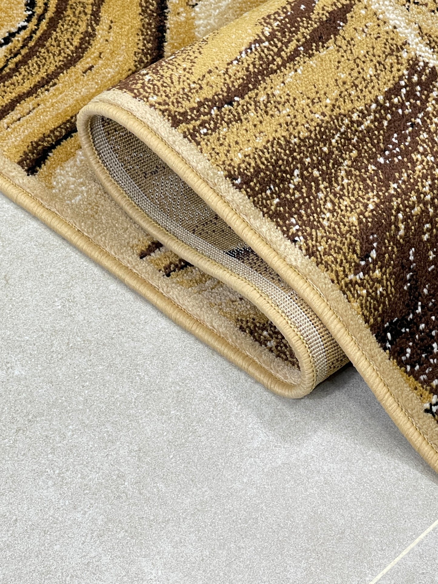 Modern polypropylene Rug,back woven(Article-868-Beige ) Size : 5ft width  x 7.3ft length (150cm x 220cm)
