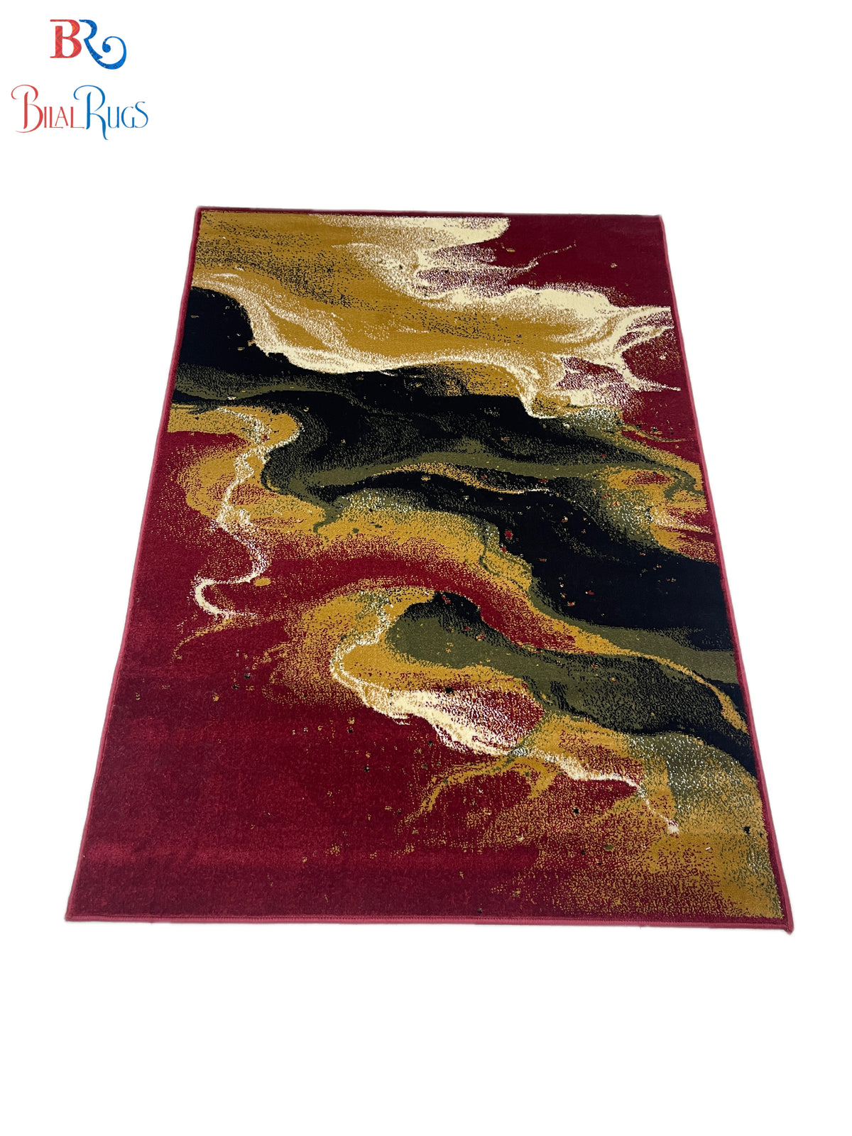 Modern polypropylene Rug,back woven
(Article-567-Red)