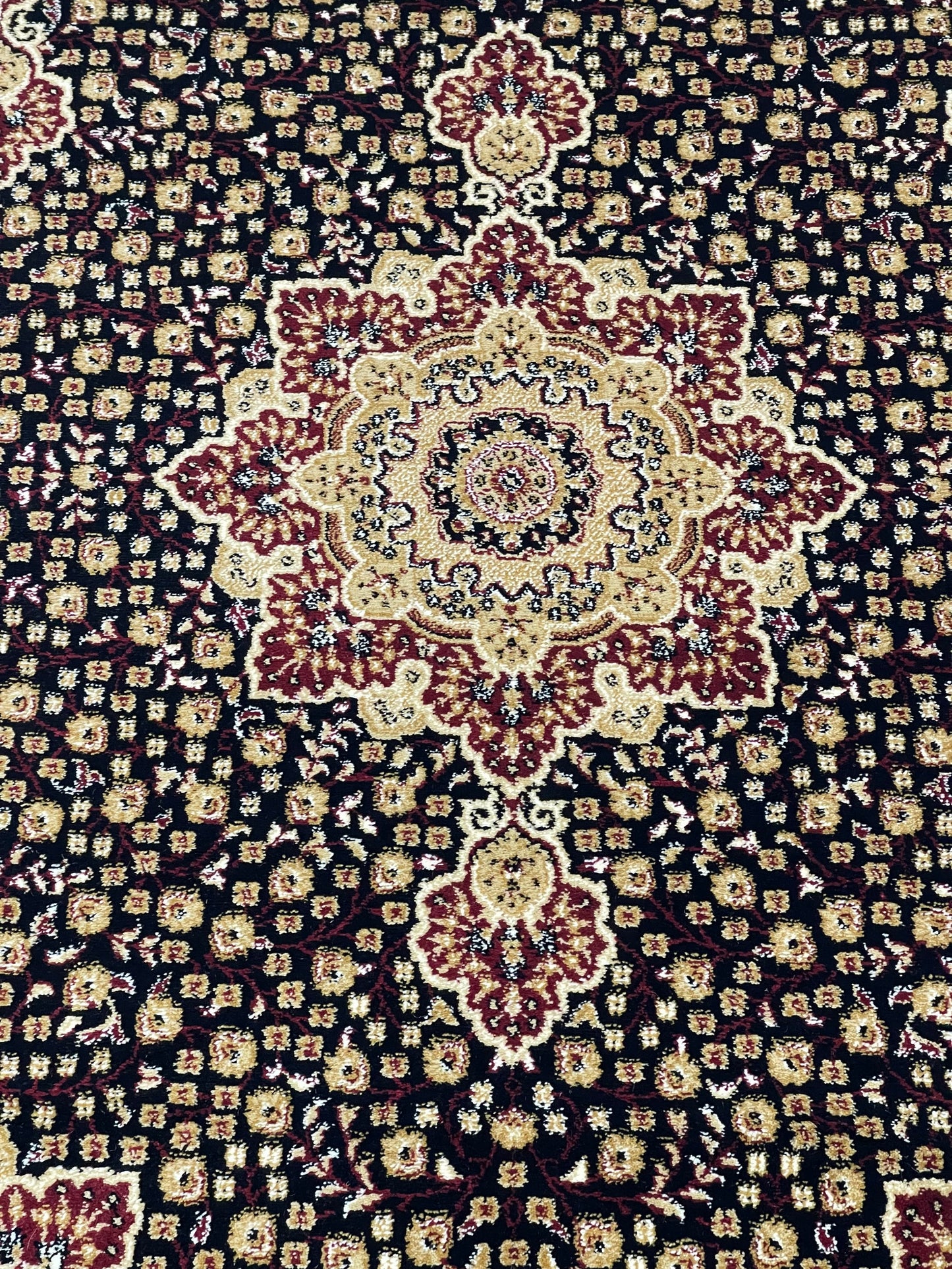 Persian polypropylene Rug,back woven(Article-04-Black)