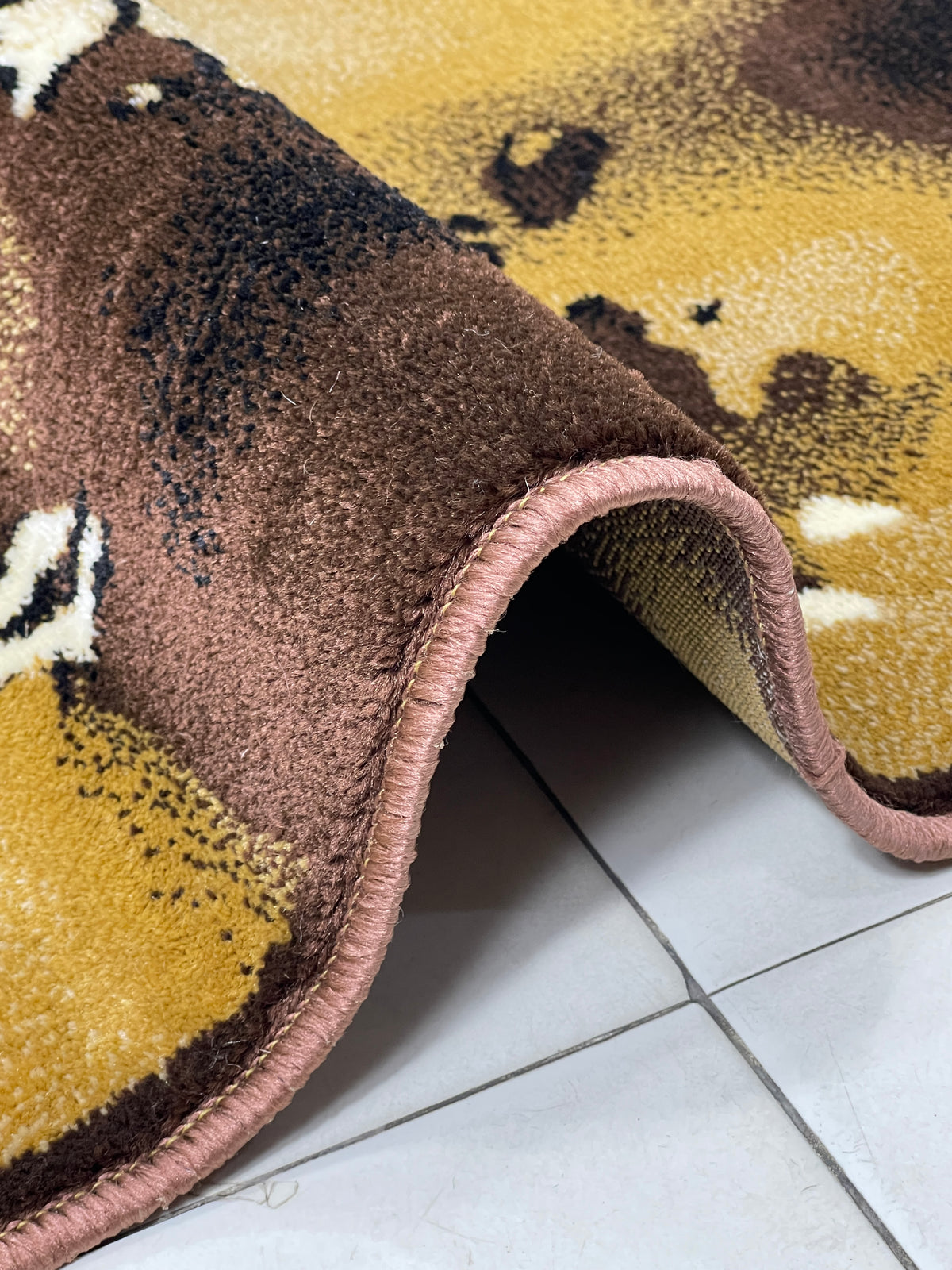 Modern polypropylene Rug,back woven(Article-166-Brown)