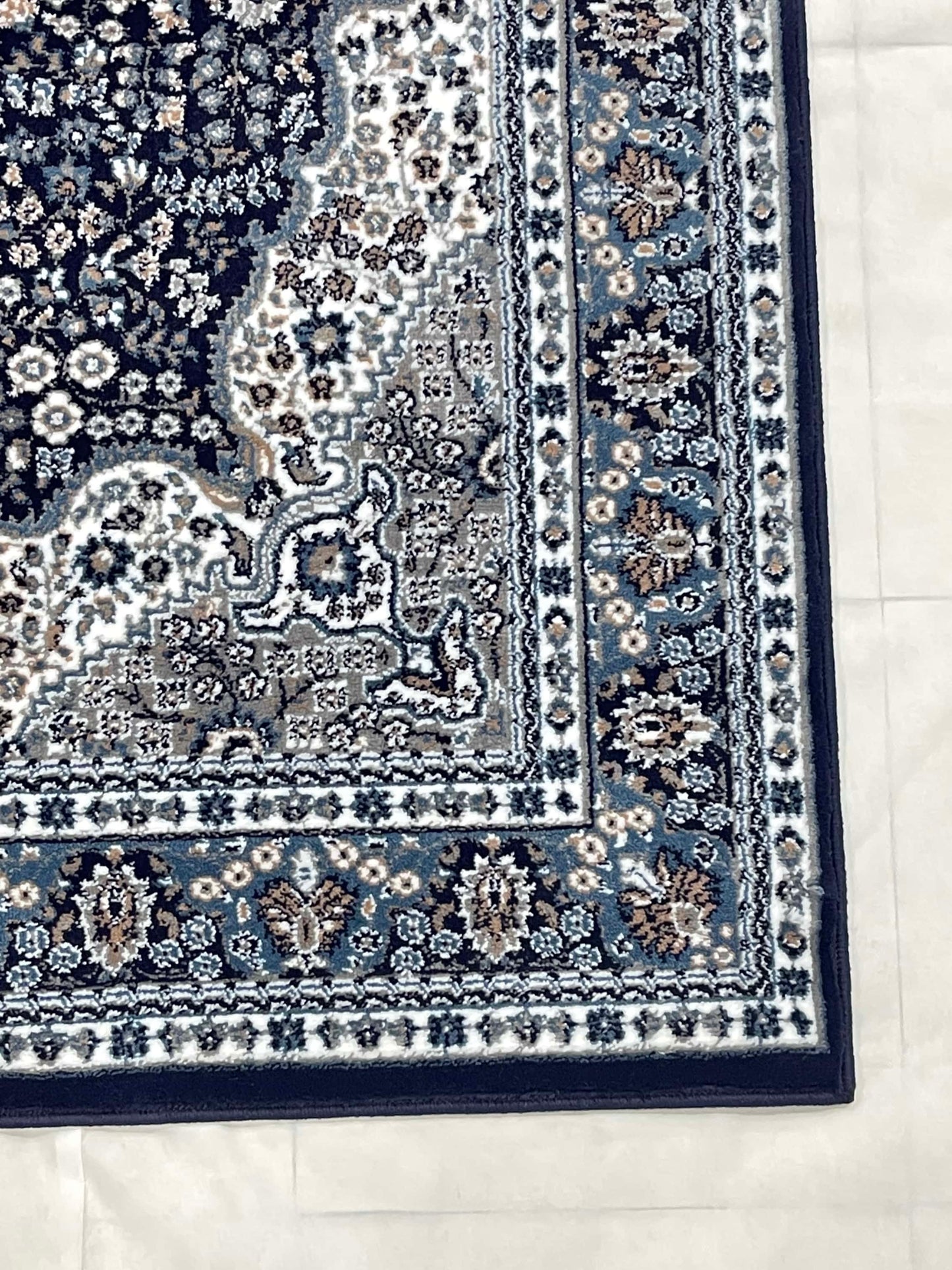 Persian polypropylene Rug,back woven(Article-25-Blue)
Size: 6.6 ft width x 9.6 ft length (200cm x 290cm)