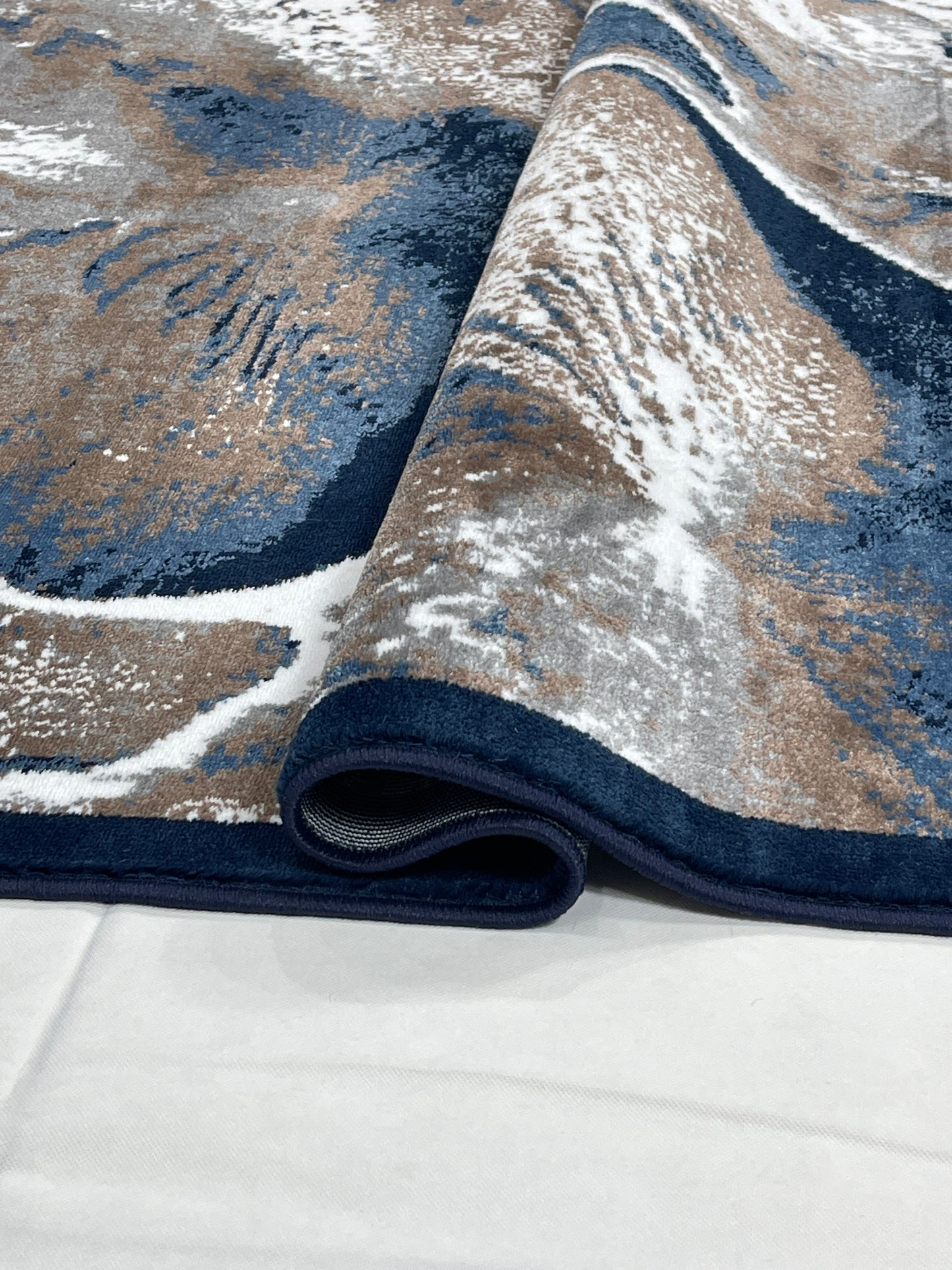 Modern polypropylene Rug,back woven(Article-1221-Dark Blue) Size : 5 ft width x 7.3 ft length ( 150 cm x 220 cm)