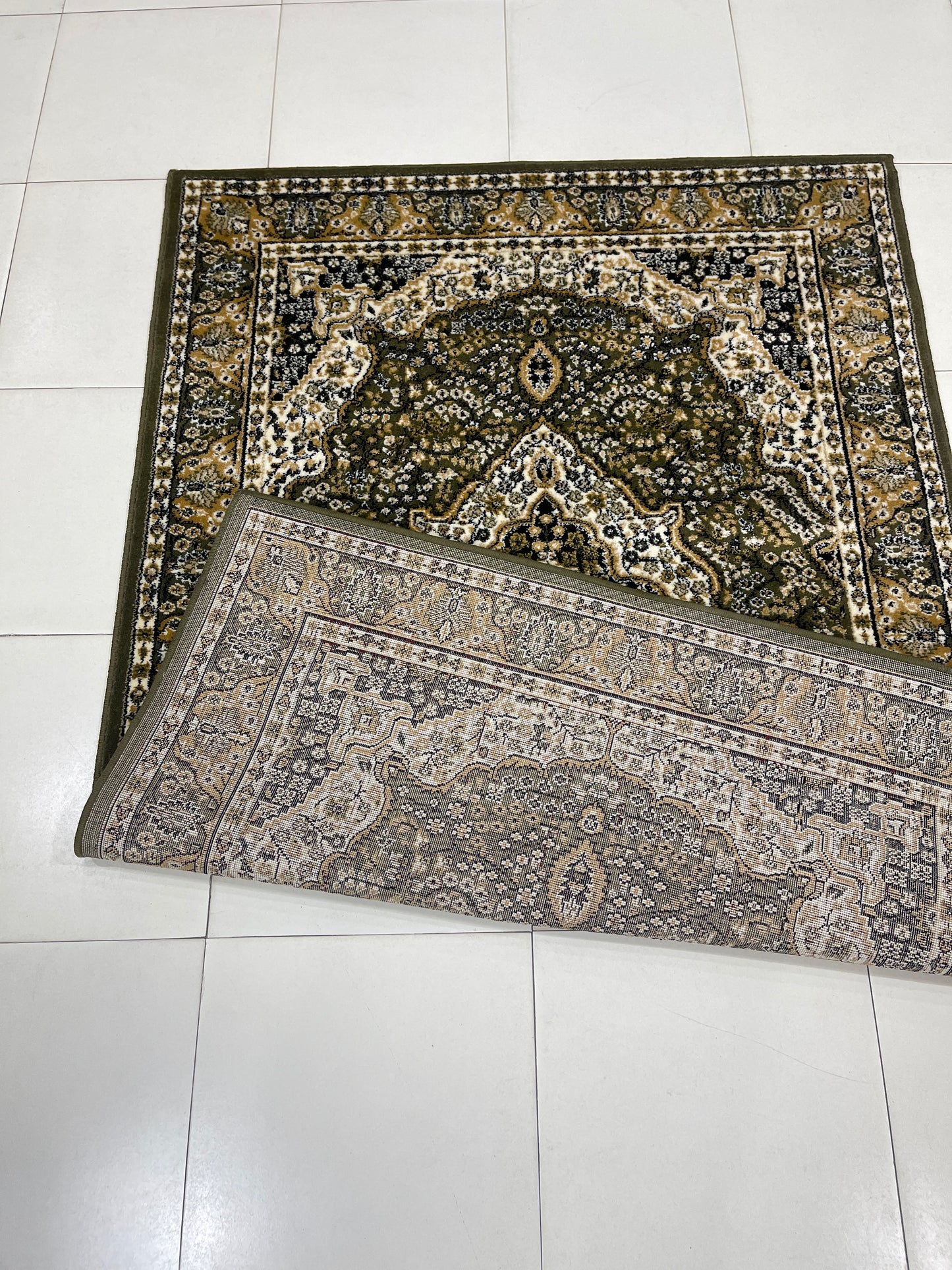 Persian  Polypropylene Rug,back woven(Article-25-Green)