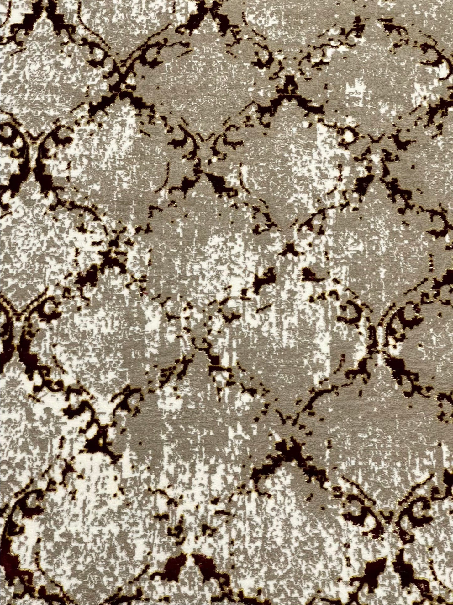 Pakistani Silk Woven Rug.(Article-1469-Light Beige , Red) Size : 5ft width  x 7.3ft length (150cm x 220cm)