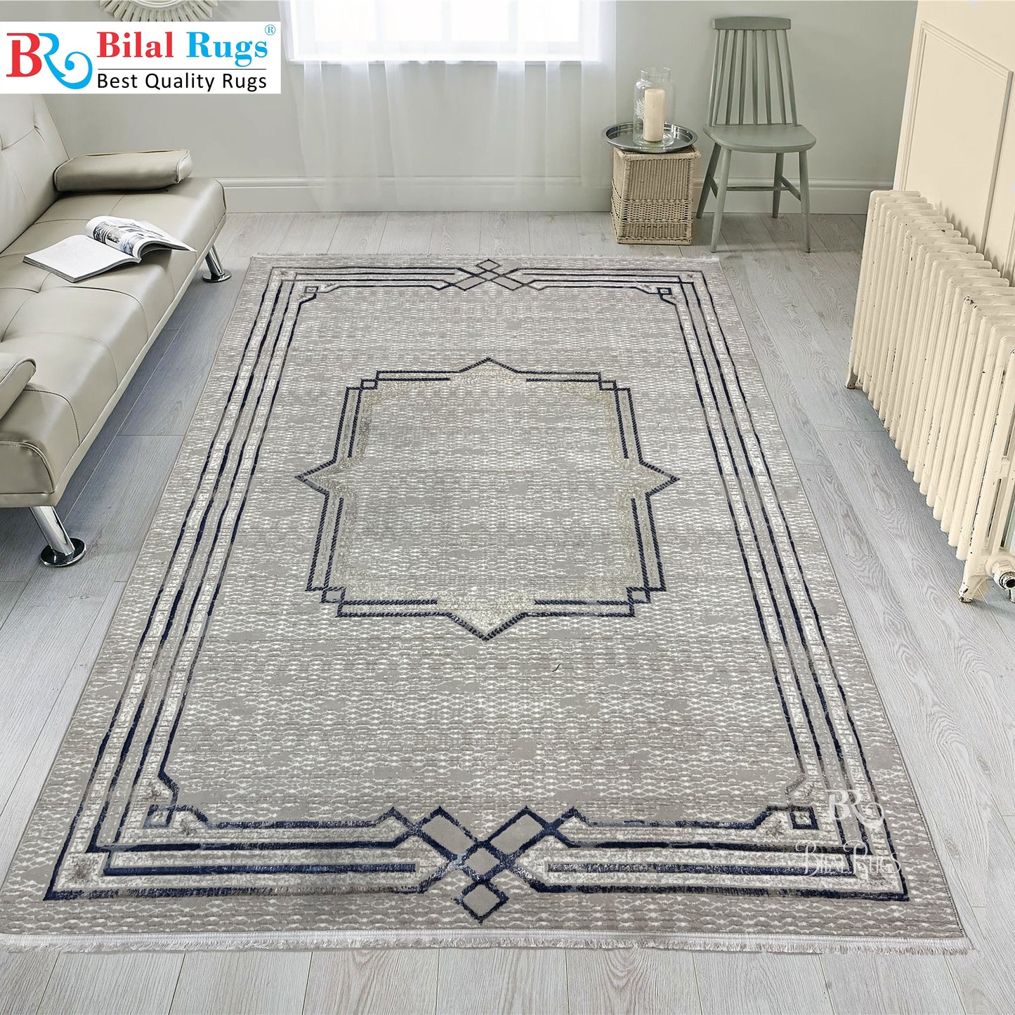 Turkish Polyester Silk.(Article-1612-off white , Blue )
Size : 6.6 ft width x 9.6 ft length ( 200 cm x 290 cm)