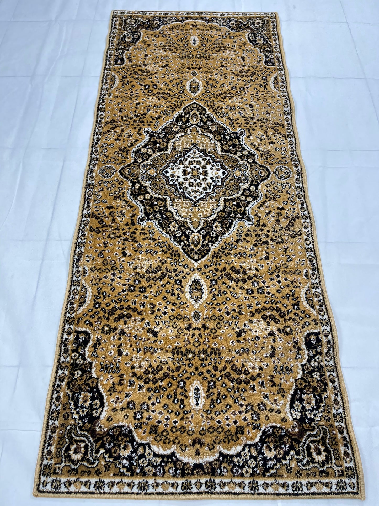 Beige  Persian Polypropylene Woven Rug.  Size : 2.6 ft width x 6.6 ft length  (80 cm x 200cm)