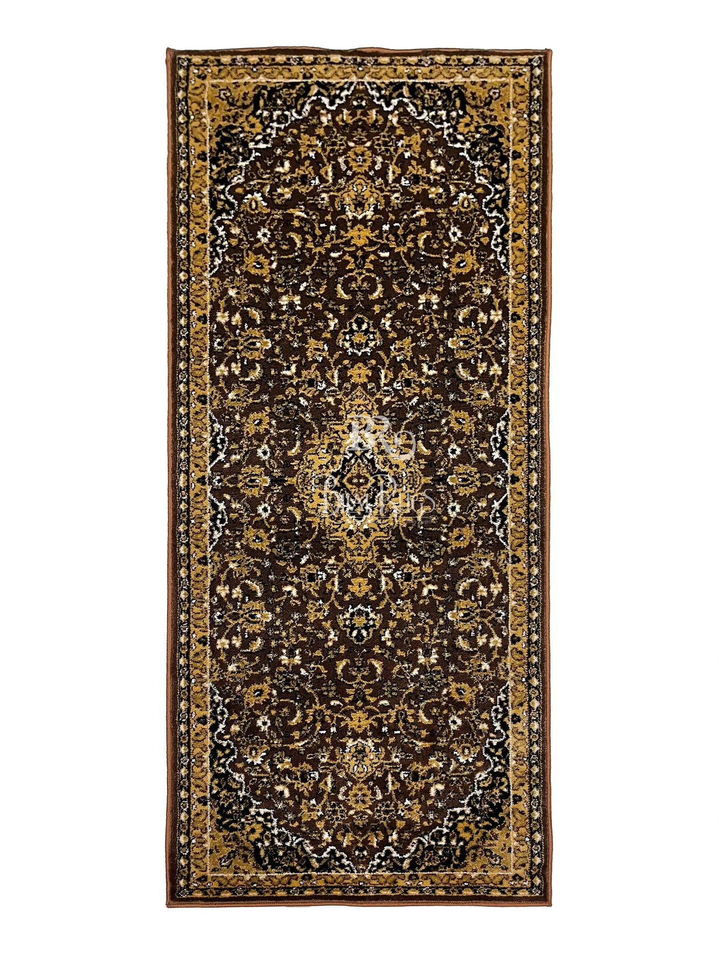 Persian Brown Polypropylene Woven Rug.
 Size : 2.6 ft width x 6.3 ft length
 (80 cm x 200cm)