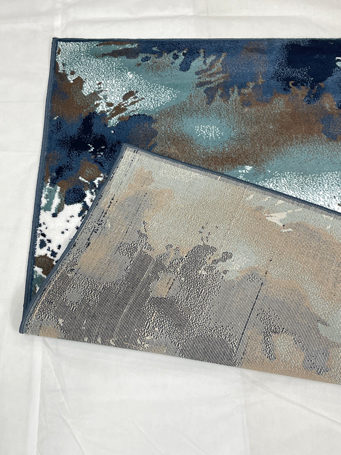 Modern Polypropylene Rug,Woven Back
(Article-69-Blue)
Size : 3 ft width x 5 ft length (100cm x 150 cm)