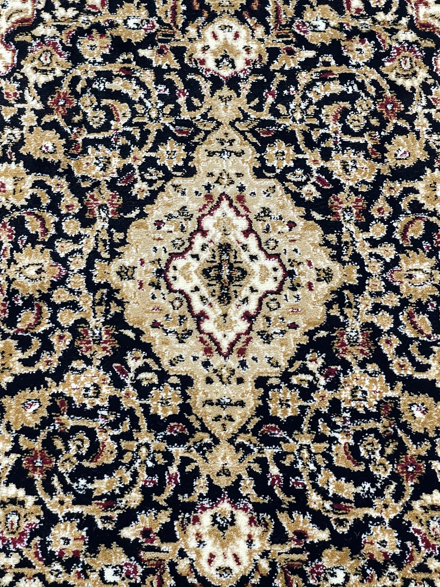 Persian Polypropylene Rug,Woven Back (Article-01-Black) Size : 3 ft width x 5 ft length (100cm x 150 cm)