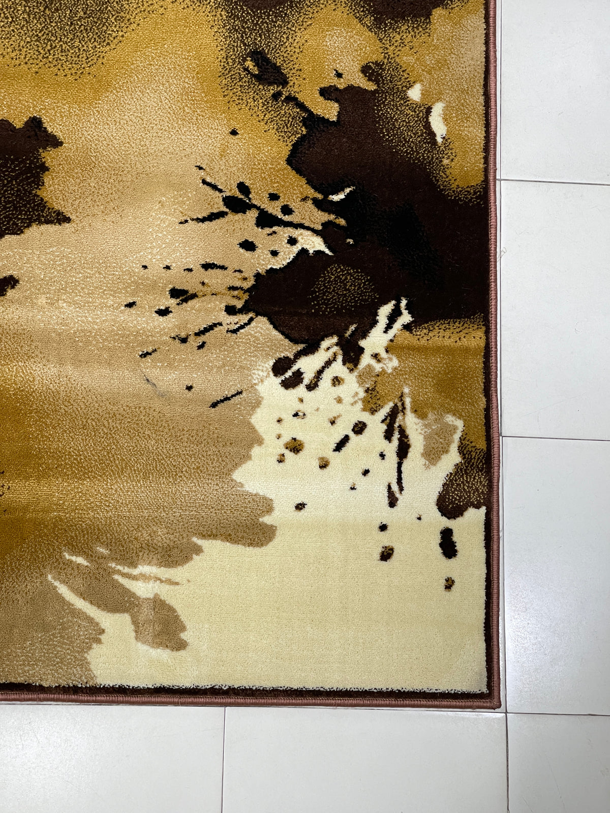 Modern polypropylene Rug,back woven(Article-166-Brown)