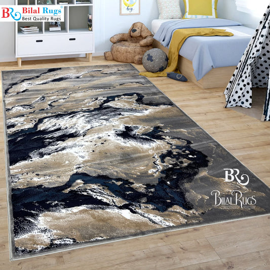 Modern polypropylene Rug,back woven(Article-1560-Grey)