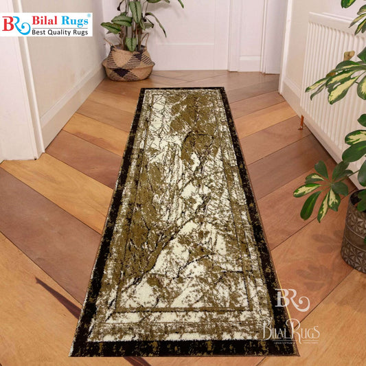 Modern Brown Polypropylene Woven Rug.
 Size : 2.6 ft width x 6.6 ft length
 (80 cm x 200cm)