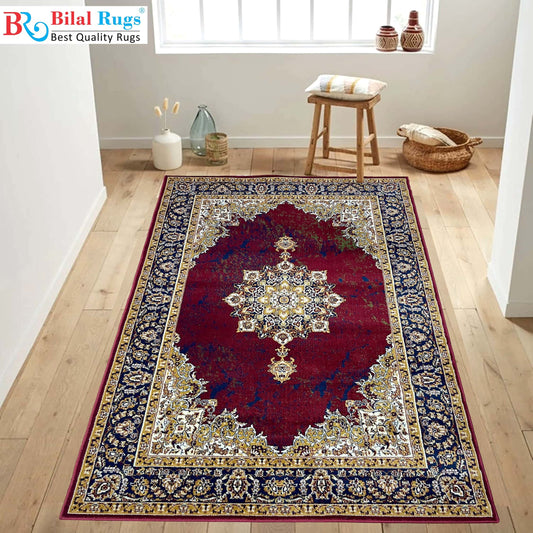 Persian polypropylene Rug,back woven(Article-153-Red)