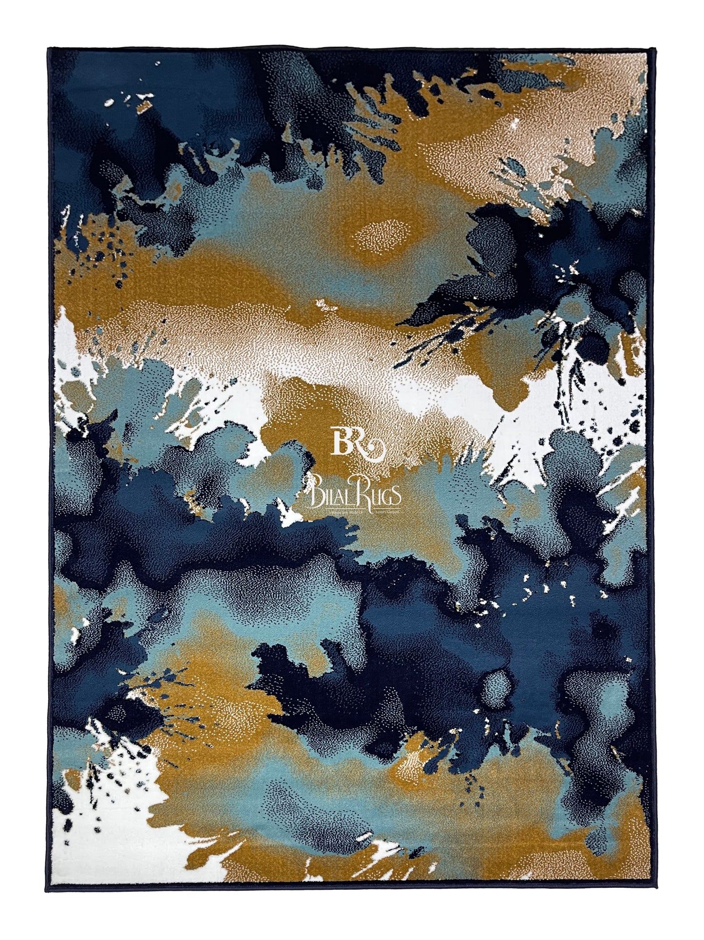 Modern polypropylene Rug,back woven.
(Article-1777-Blue) 
Size : 5 ft width x 7.3 ft length ( 150 cm x 220 cm)