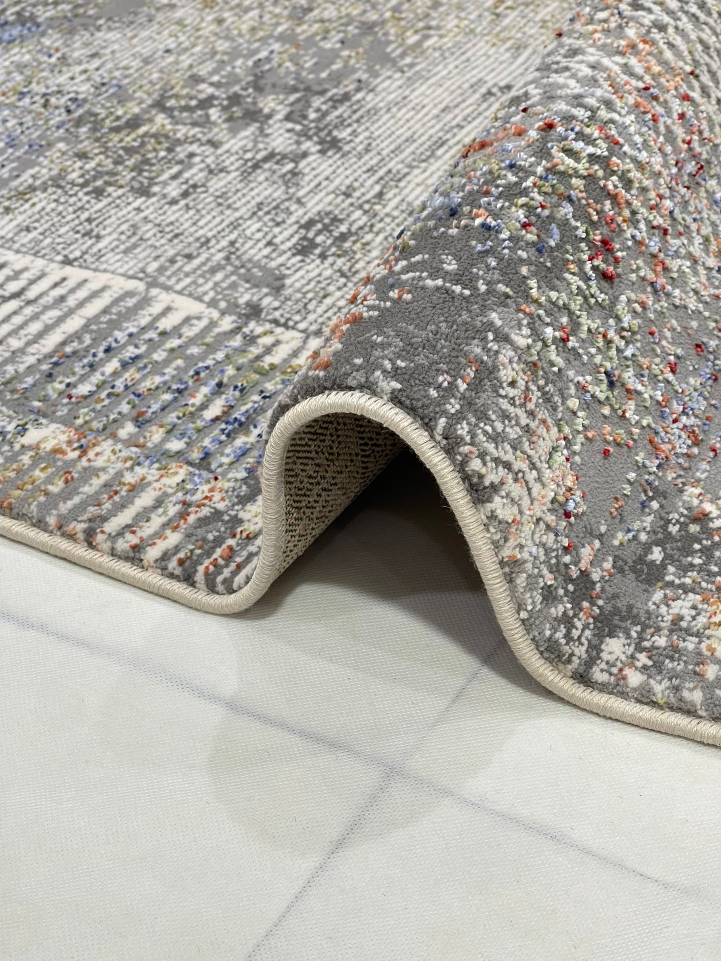 Irani viscose Rug , Woven Back Article-314-Multi Size : 3 ft width x 5 ft length (100 cm x 150cm)