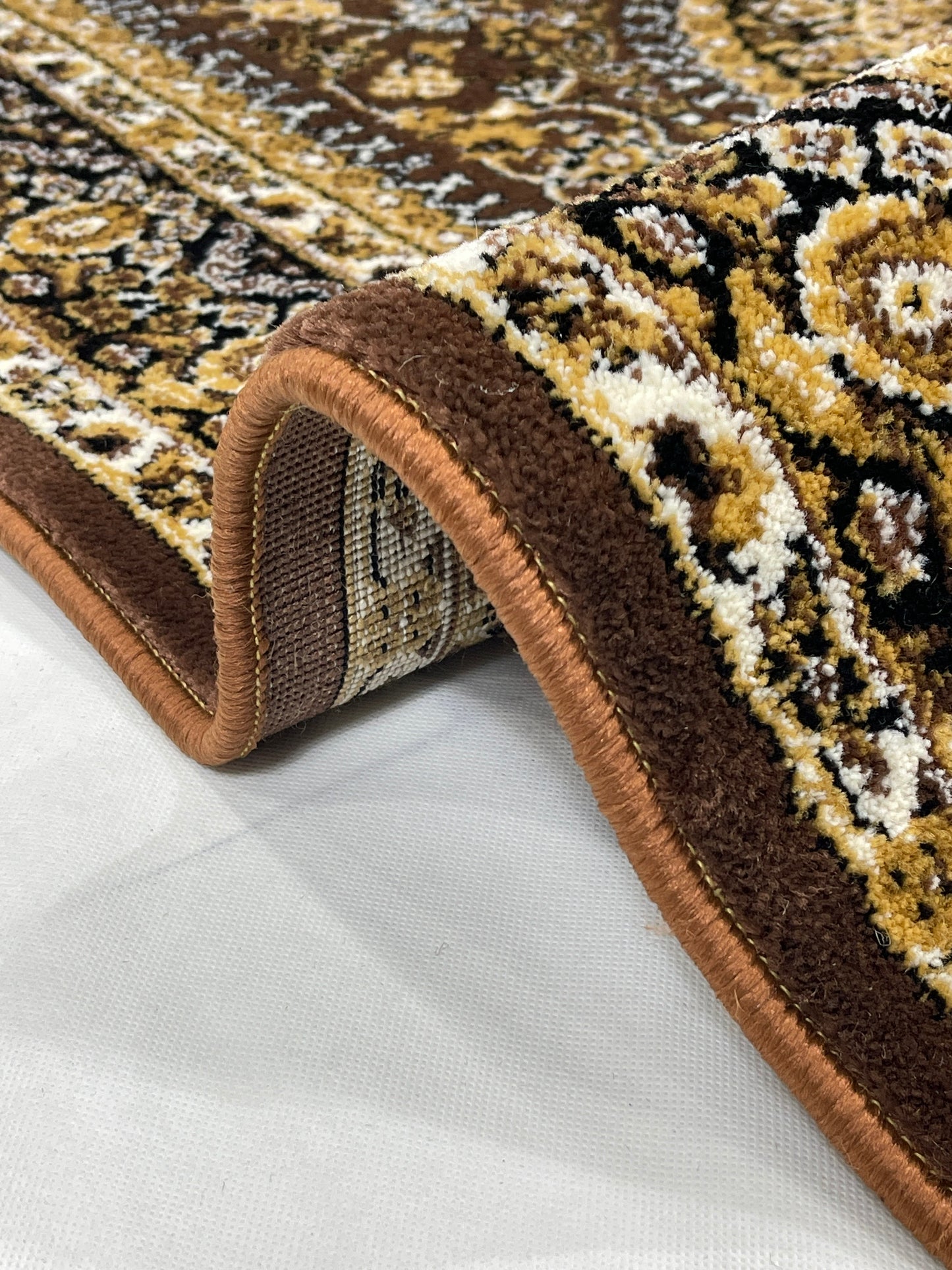 Persian Polypropylene Rug,Woven Back (Article-22-Brown)