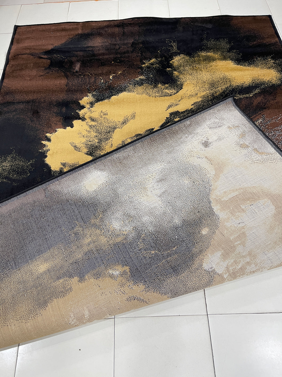 Modern  Polypropylene Rug,back woven(Article-314-Black )