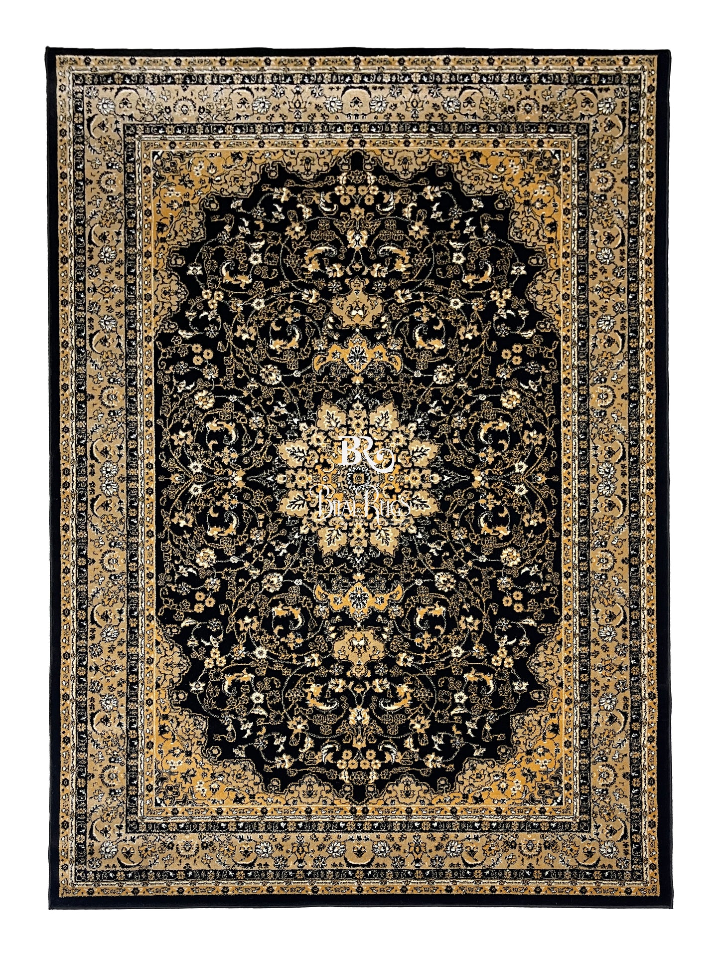 Persian polypropylene Rug,back woven(Article-19-Black)
Size : 6.6 ft width x 9.6 ft length (200cm x 290cm)