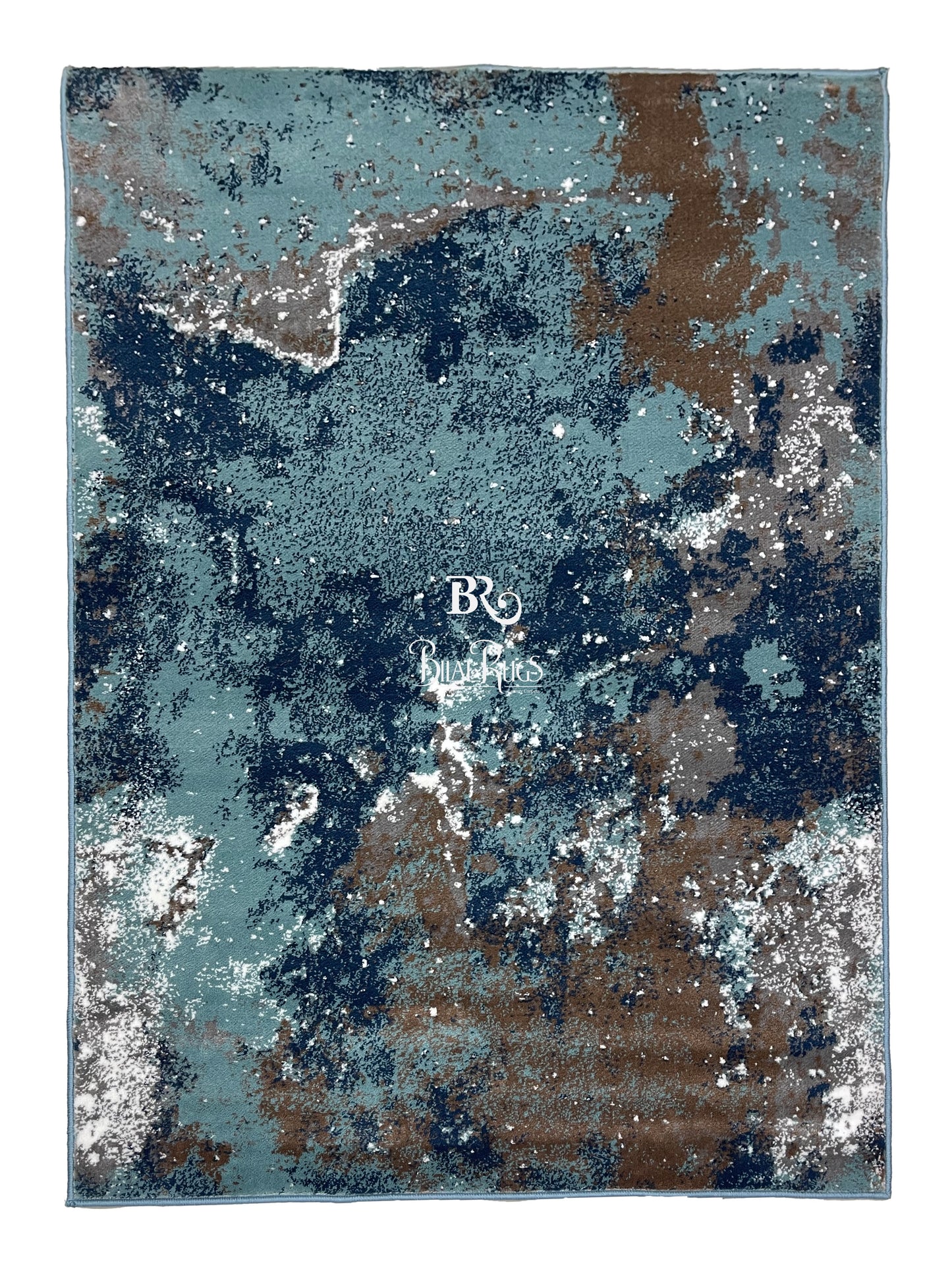 Modern Polypropylene Rug,back woven(Article-1443-Feroze) Size : 4 ft width x 5.6 ft length (120 cm x 170 cm)