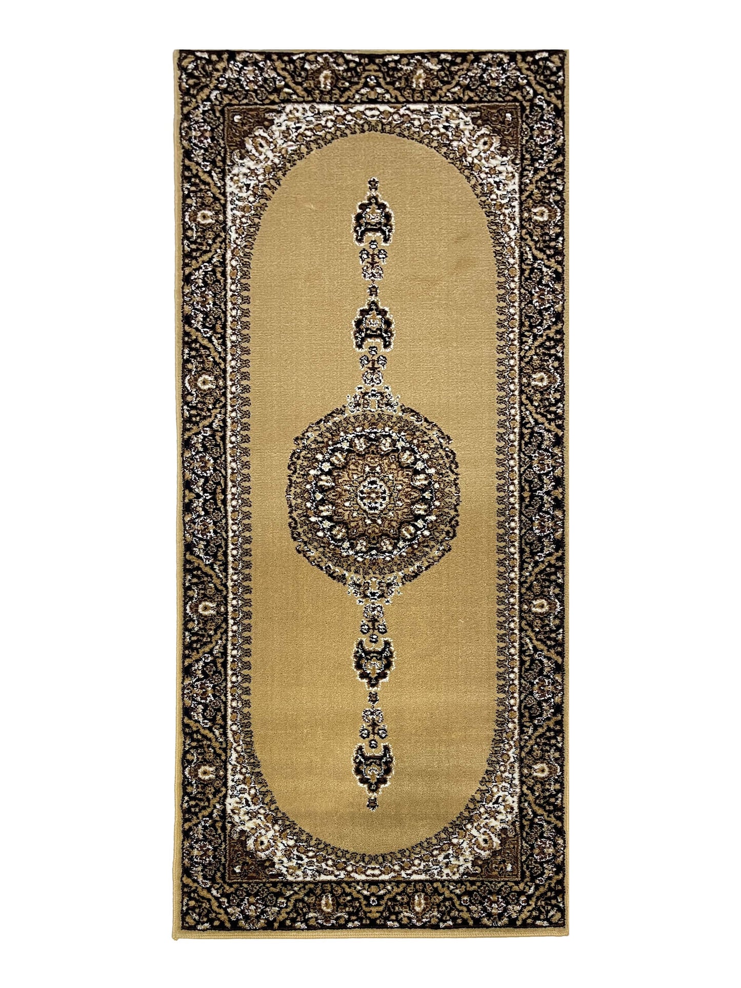 Beige Persian Polypropylene Woven Runner.
 Size : 2.6 ft width x 6.3 ft length
 (80 cm x 200cm)