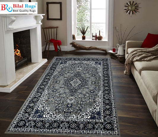 Persian polypropylene Rug,back woven(Article-01-Grey)
Size : 6.6 ft width x 9.6 ft length (200cm x 290cm)