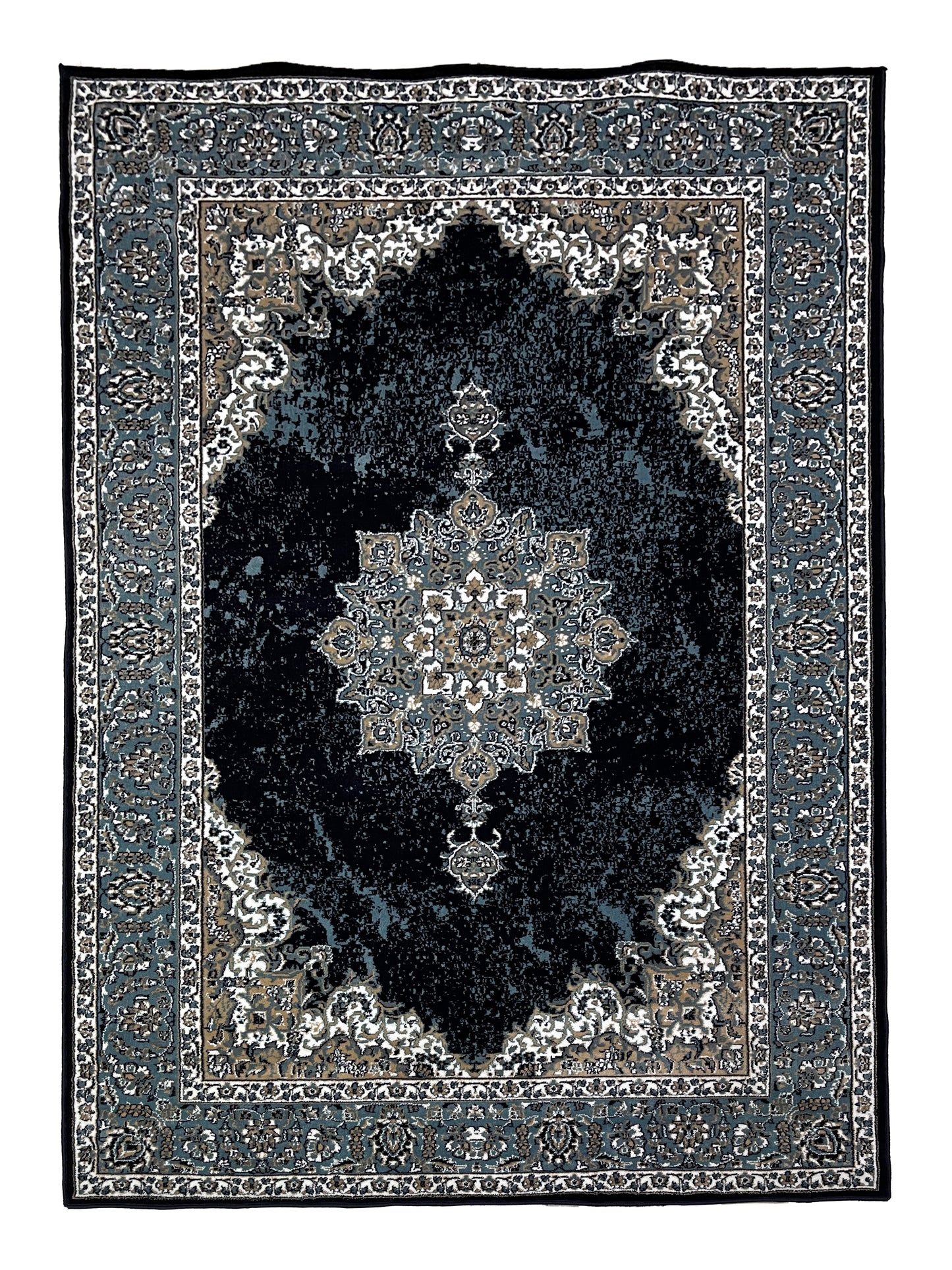 Persian polypropylene Rug,back woven(Article-1213-Blue)