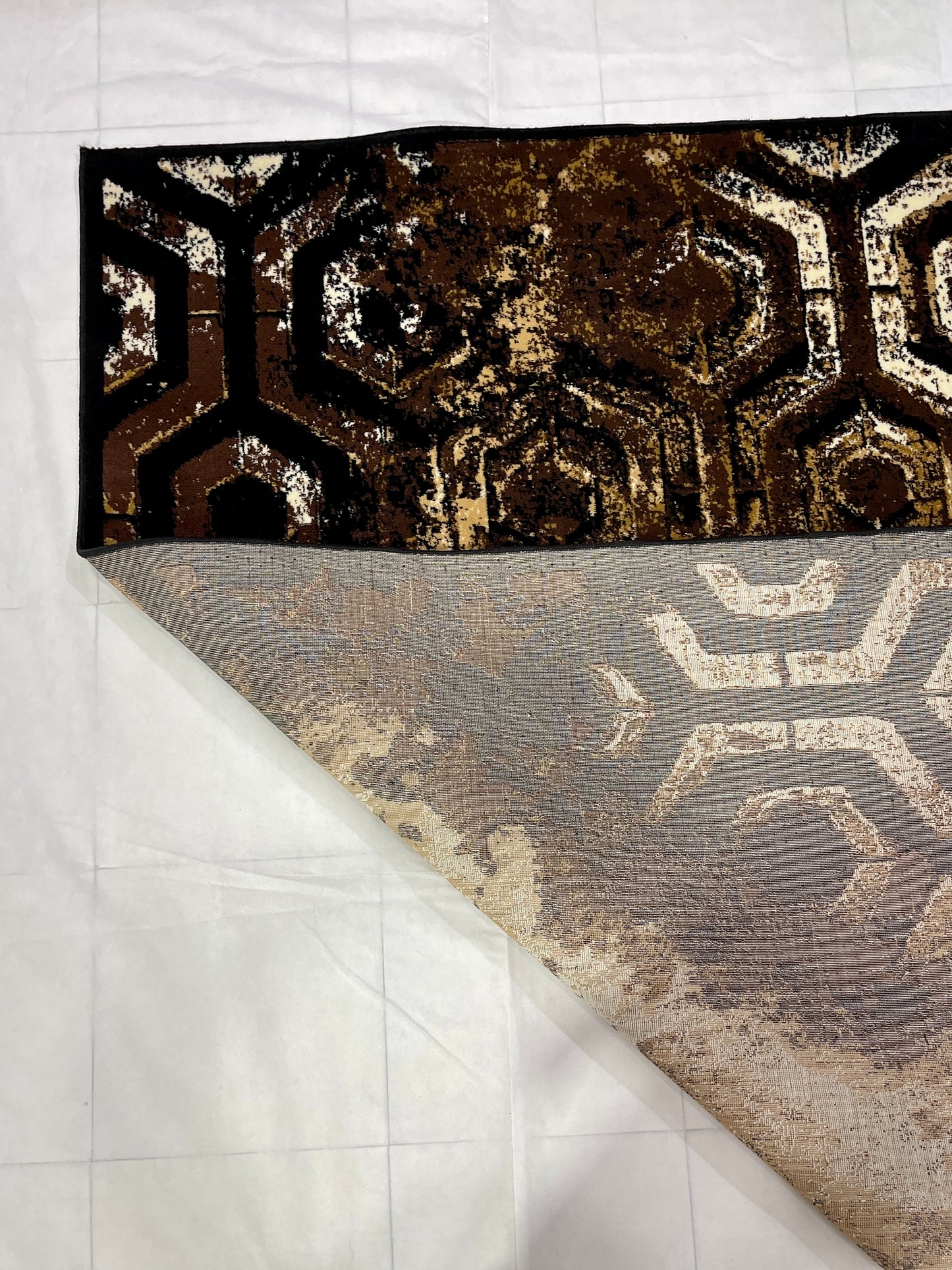 Modern polypropylene Rug,back woven(Article-663-Black)