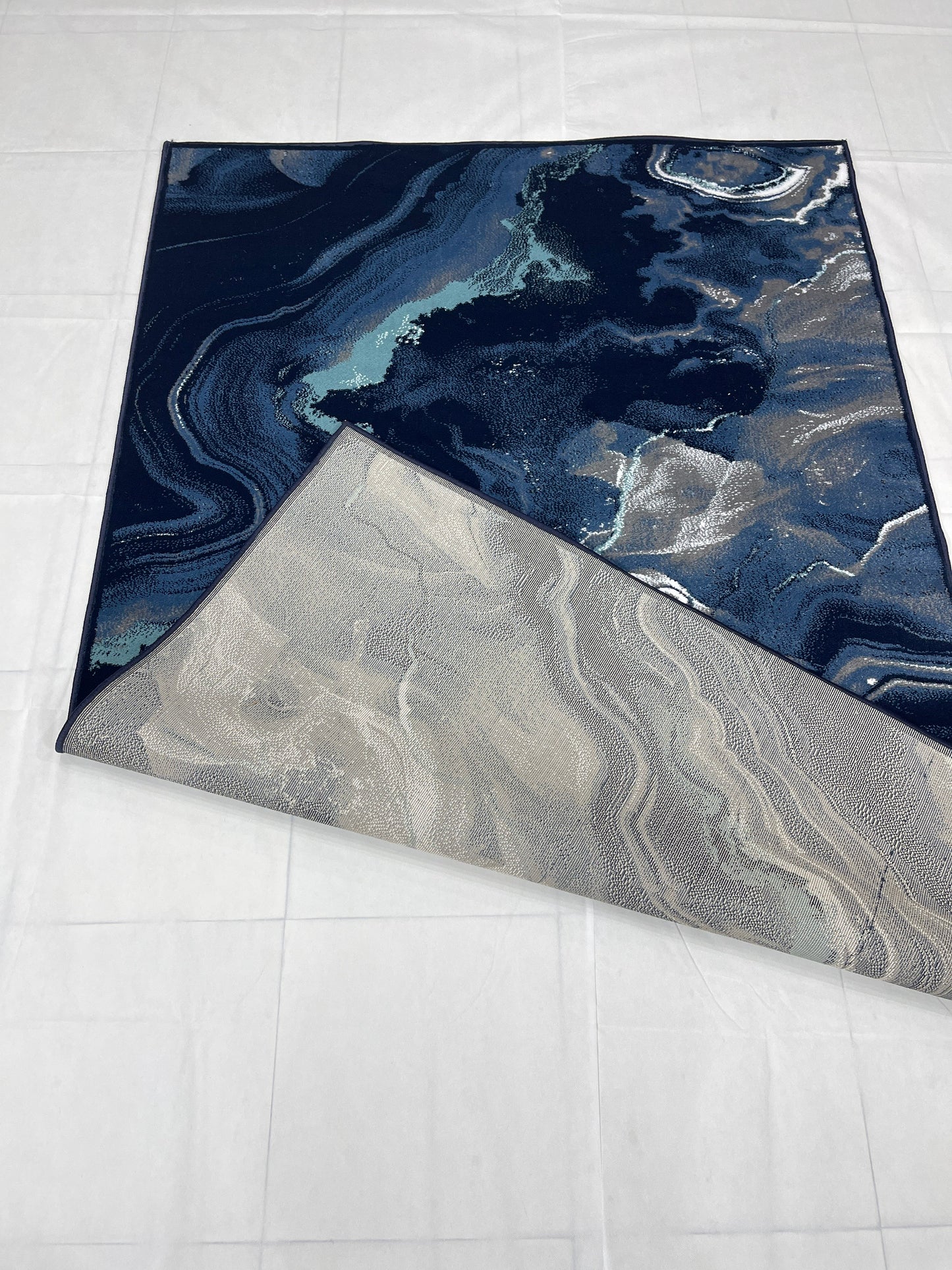 Modern polypropylene Rug,back woven(Article-302-Dark Blue)