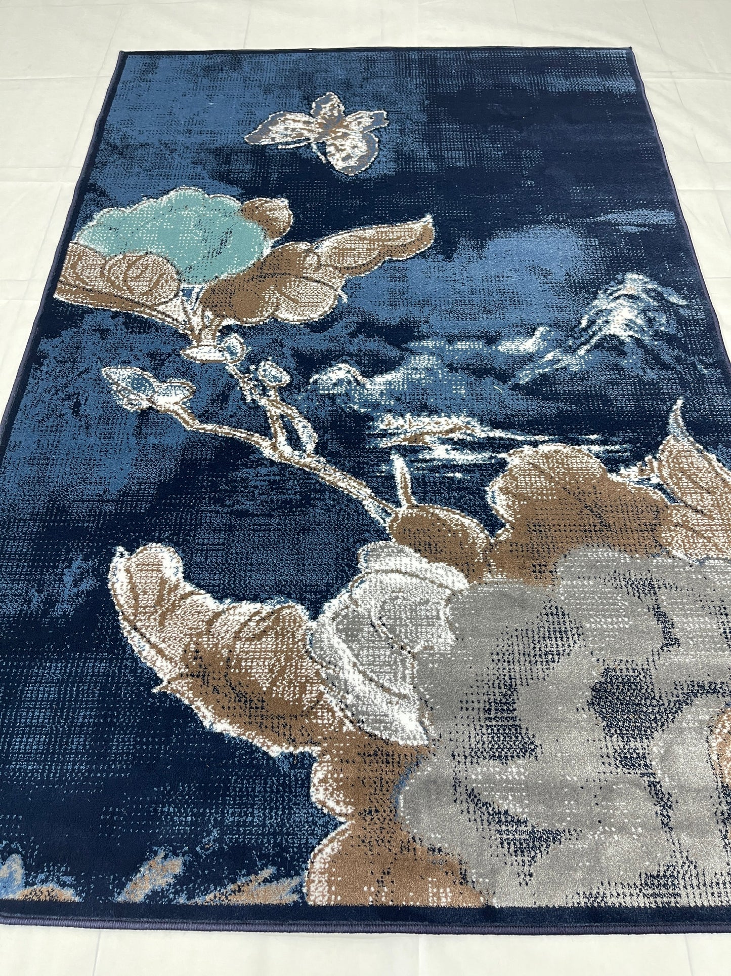 Modern polypropylene Rug,back woven(Article-305-Dark Blue)