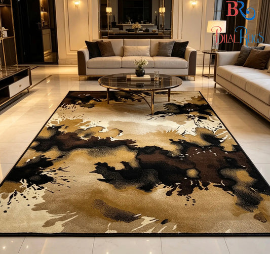 Modern polypropylene Rug,back woven(Article-166-Black )