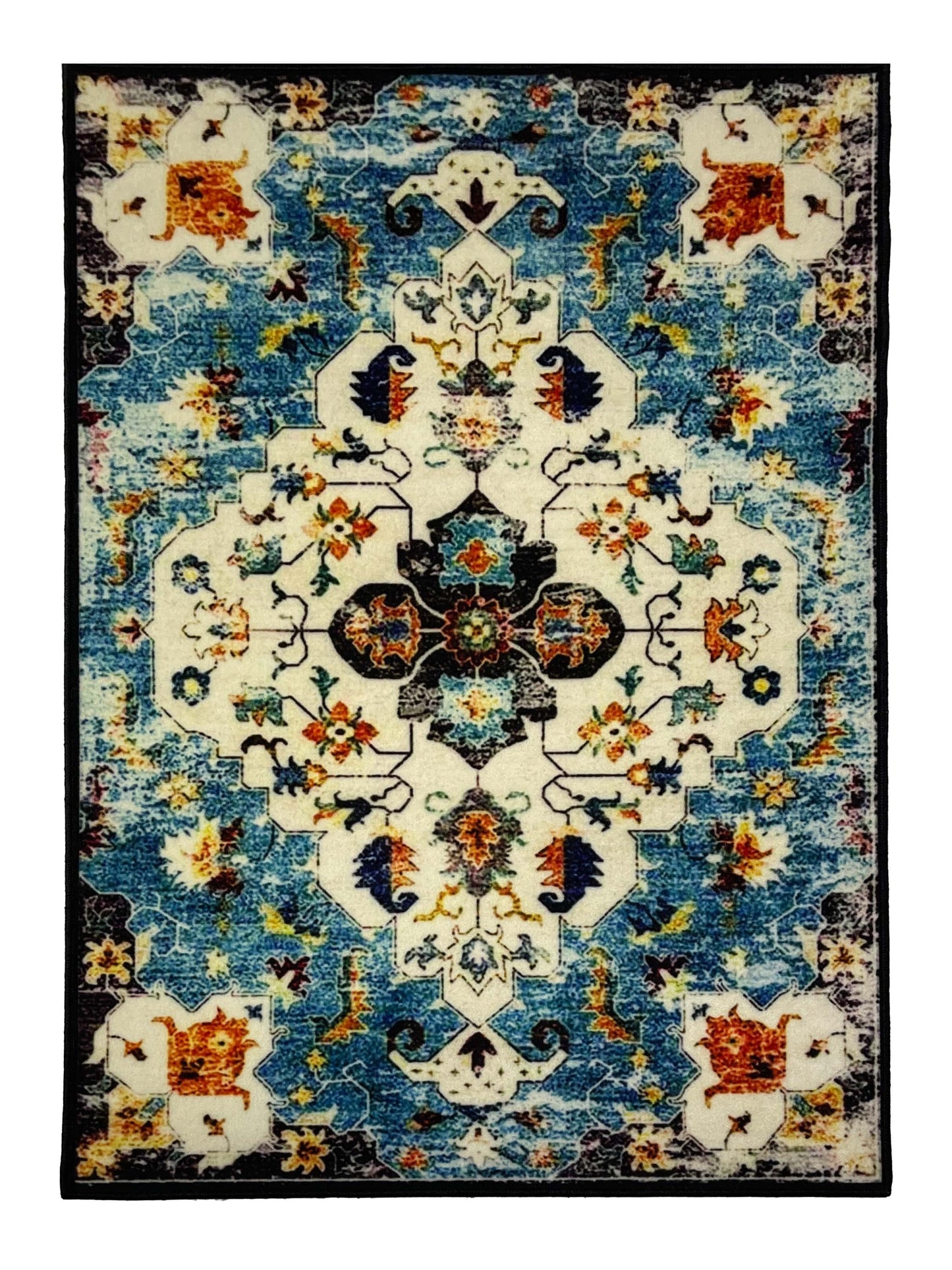 TPR Non Woven Rug. 
Article-106-Blue , Multi