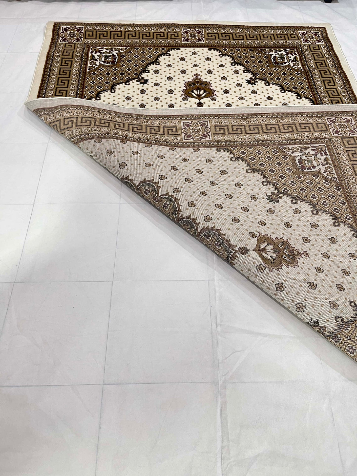 Persian polypropylene Rug,back woven(Article-23-off white)