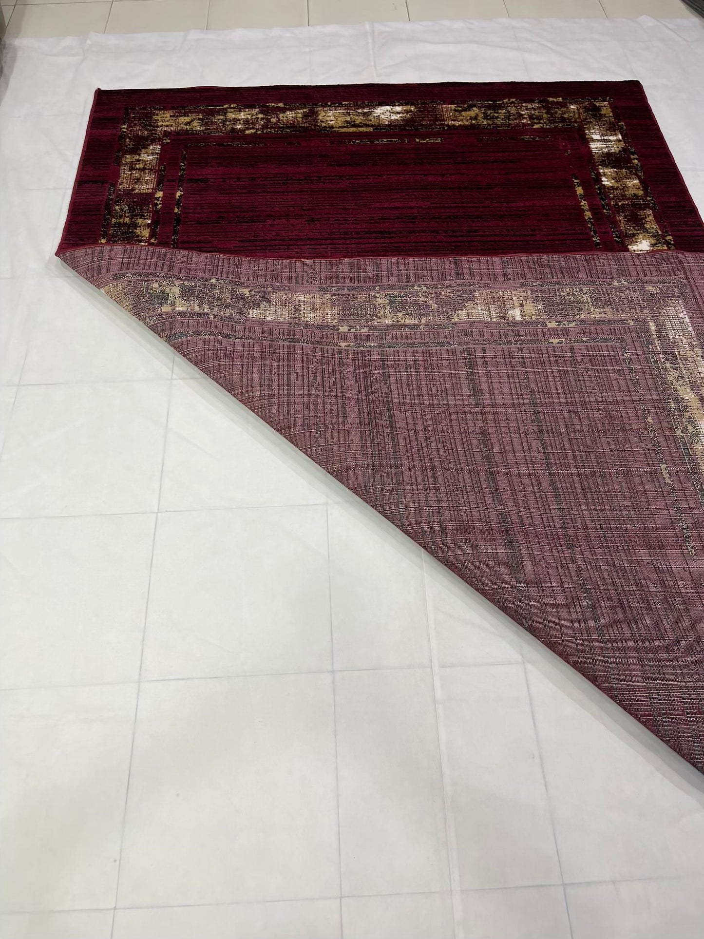 Modern polypropylene Rug,back woven(Article-1160-Red)