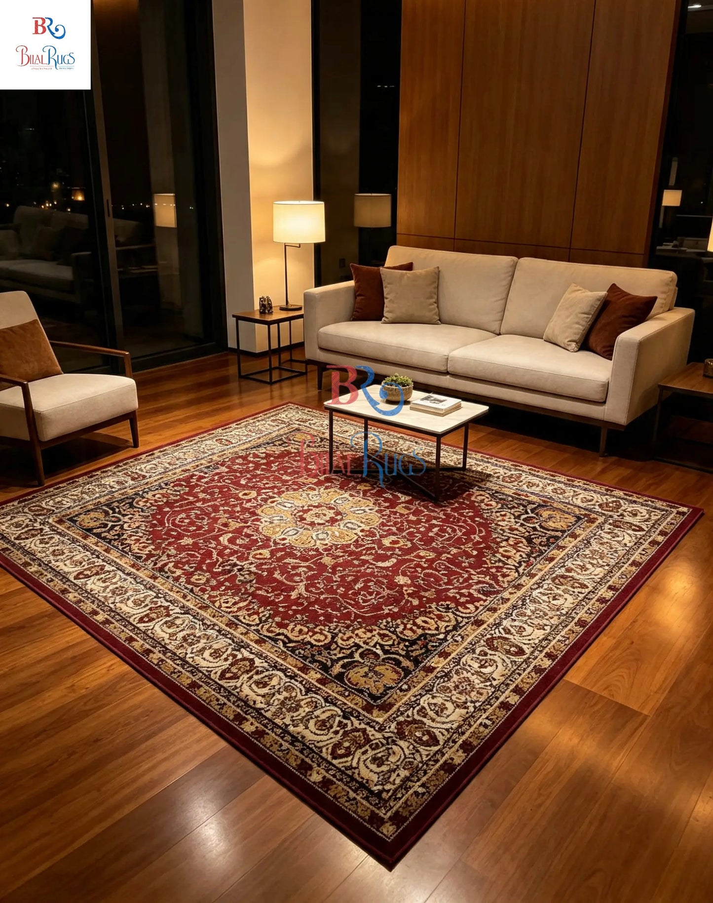 Persian polypropylene Rug,back woven(Article-21-Red )