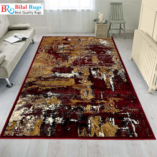 Modern polypropylene Rug,back woven(Article-129-Red)