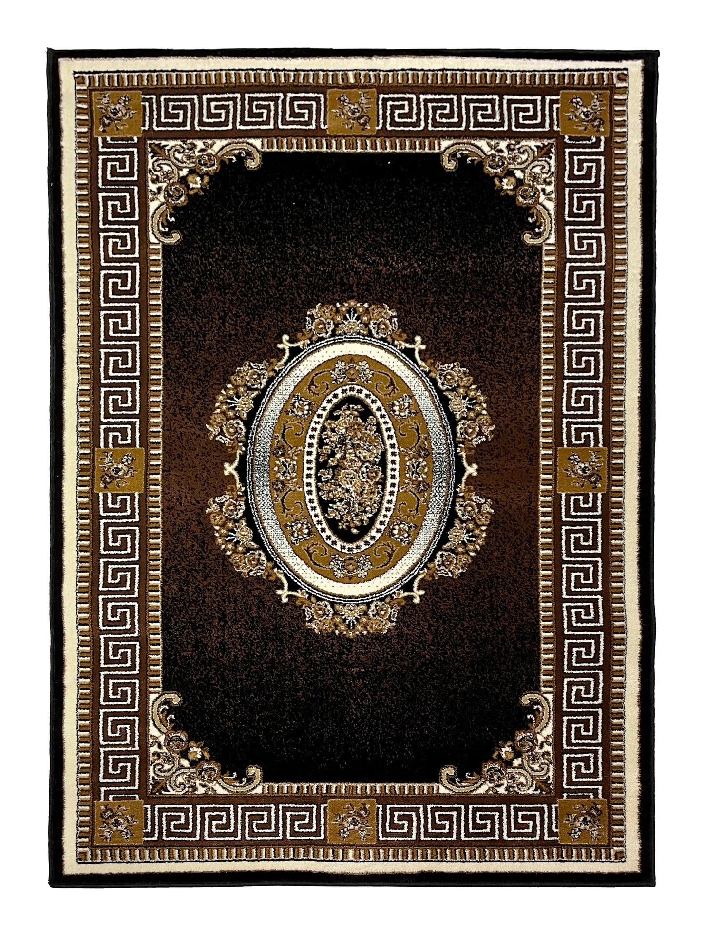 Versace Polypropylene Rug,back woven(Article-75-Black)